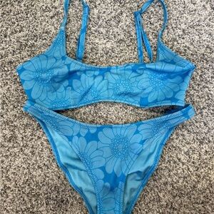 Floral Blue Bikini Set